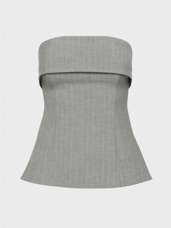 Aritzia Tops - NWT Aritzia Babaton Strapless Gray Pinstripe Tube Top